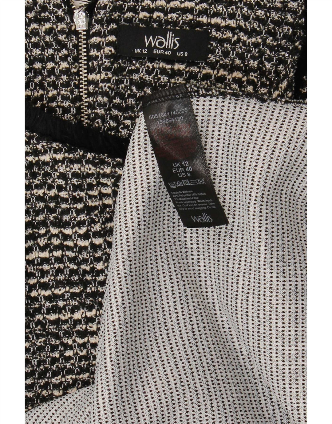 Abito a trapezio da donna Wallis UK 12 Poliestere medio nero screziato