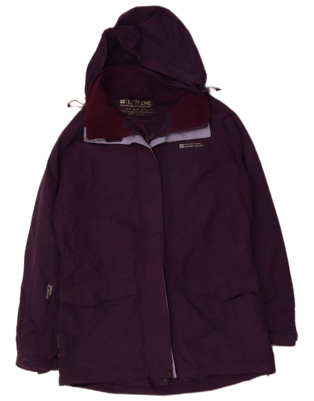 Giacca antipioggia con cappuccio da donna Mountain Warehouse UK 12 Nylon viola medio