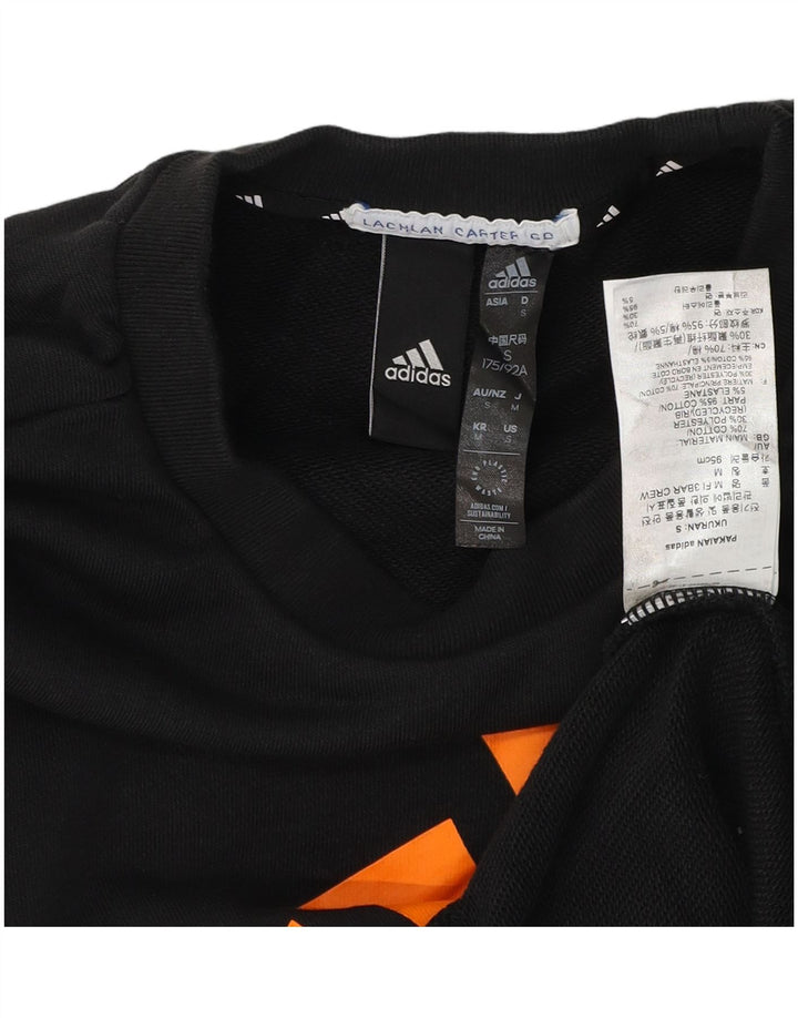 Felpa grafica da uomo Adidas Maglione piccolo cotone nero