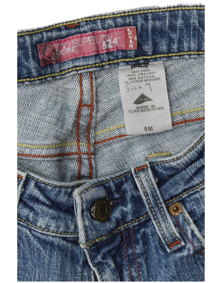 Levi's Donna 524 Jeans svasati super bassi US 9 Medio W30 L31 Cotone blu