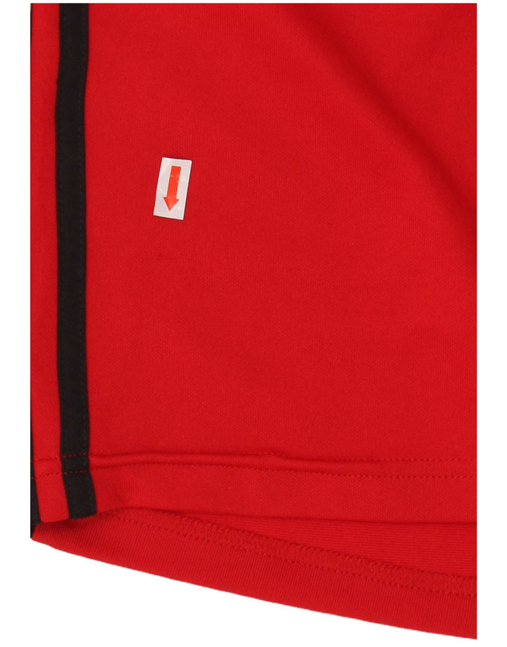 Adidas Maglietta grafica da uomo a maniche lunghe in poliestere rosso medio