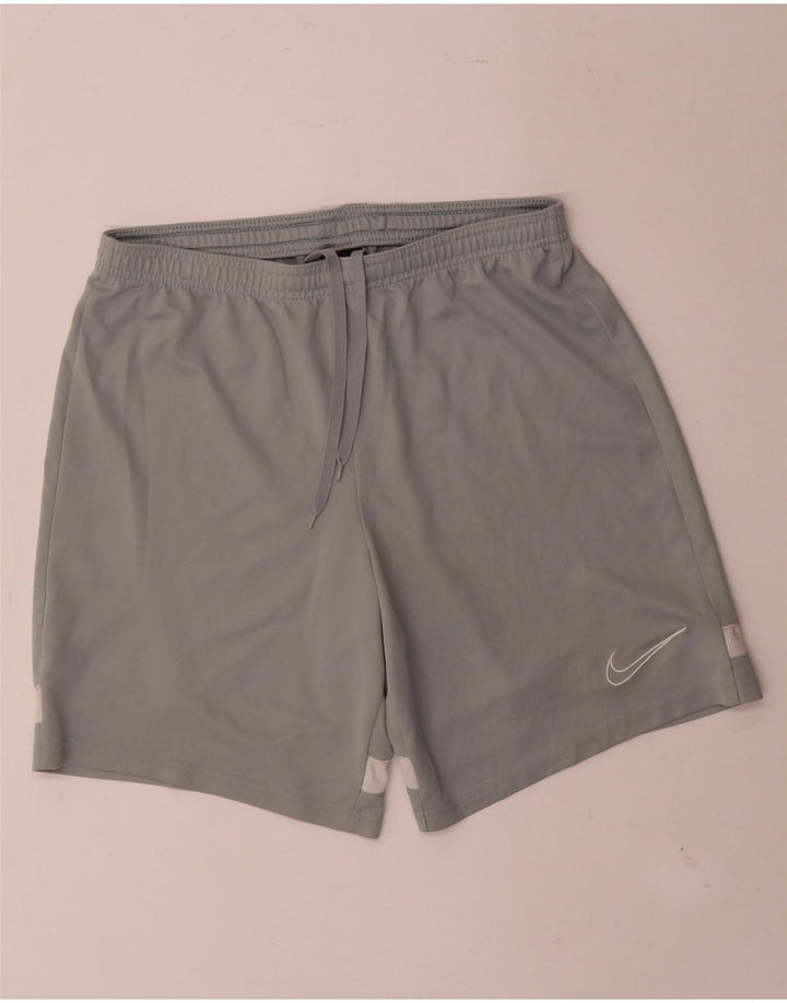 Pantaloncini sportivi Nike Dri Fit da uomo in poliestere color block grigio medio