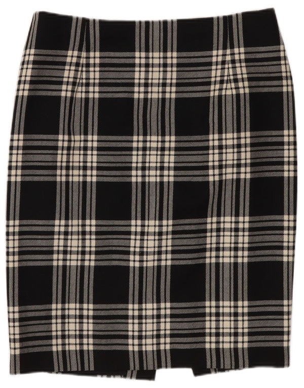 Gonna a tubino vintage da donna W26 piccola scozzese nera