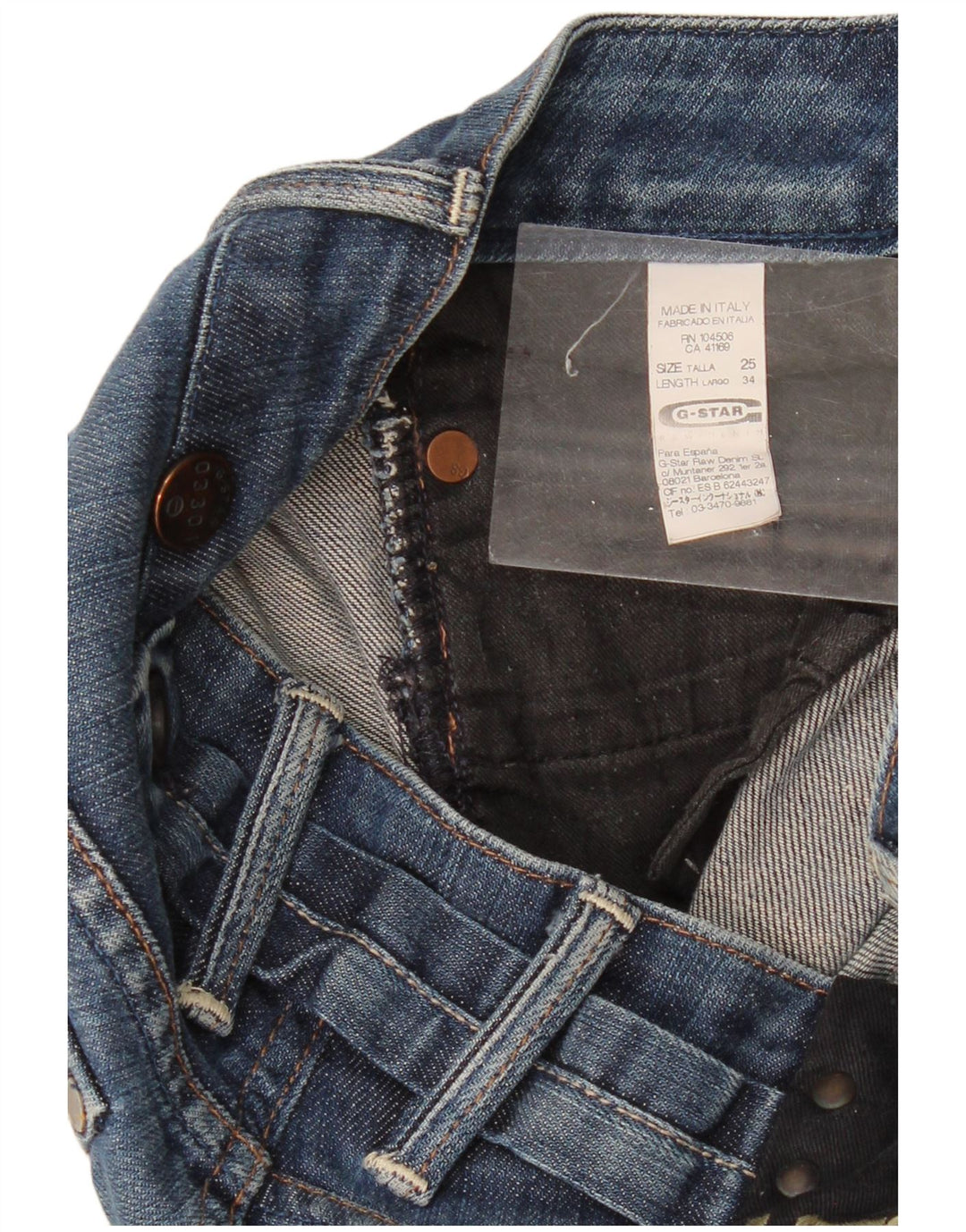 Jeans skinny a vita bassa da donna G-Star W25 L34 cotone blu