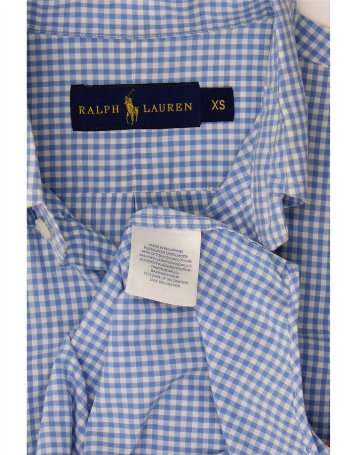 Camicia da uomo Ralph Lauren XS in cotone a quadretti blu