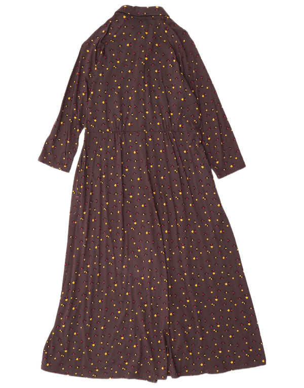 Abito maxi camicia da donna con maniche a 3/4 di White Stuff UK 10 Piccolo grigio maculato