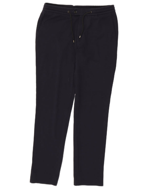 Pantaloni chino slim a vita alta da uomo Reiss W32 L31 blu navy in viscosa