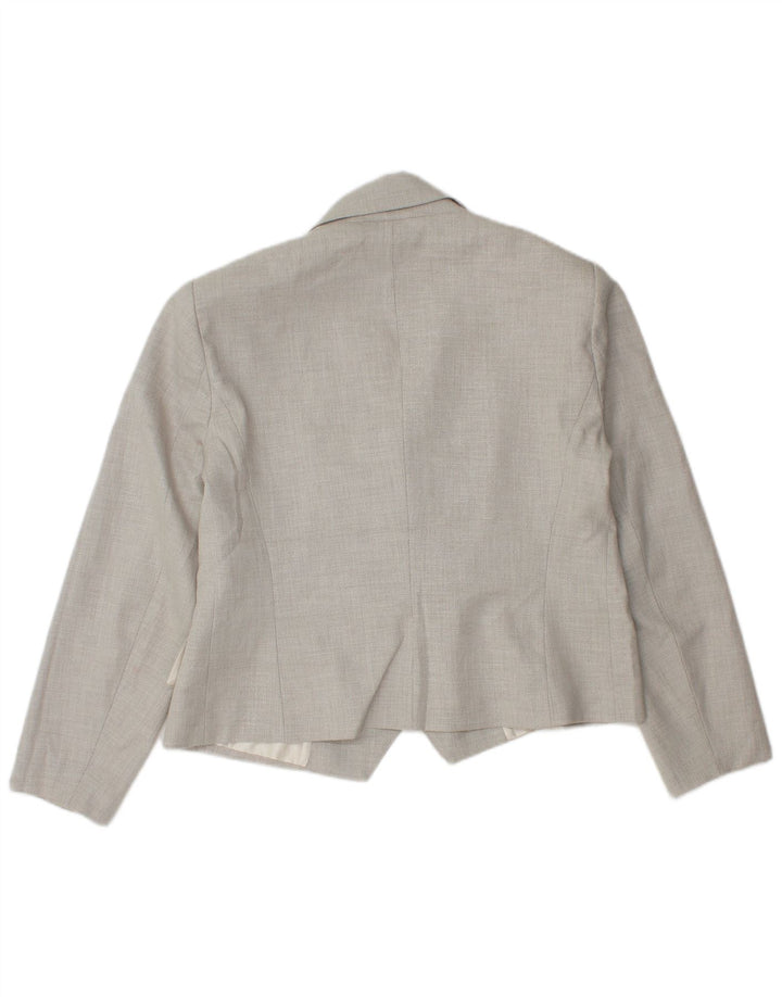 Giacca blazer doppiopetto corta da donna Zara UK 18 XL poliestere grigio