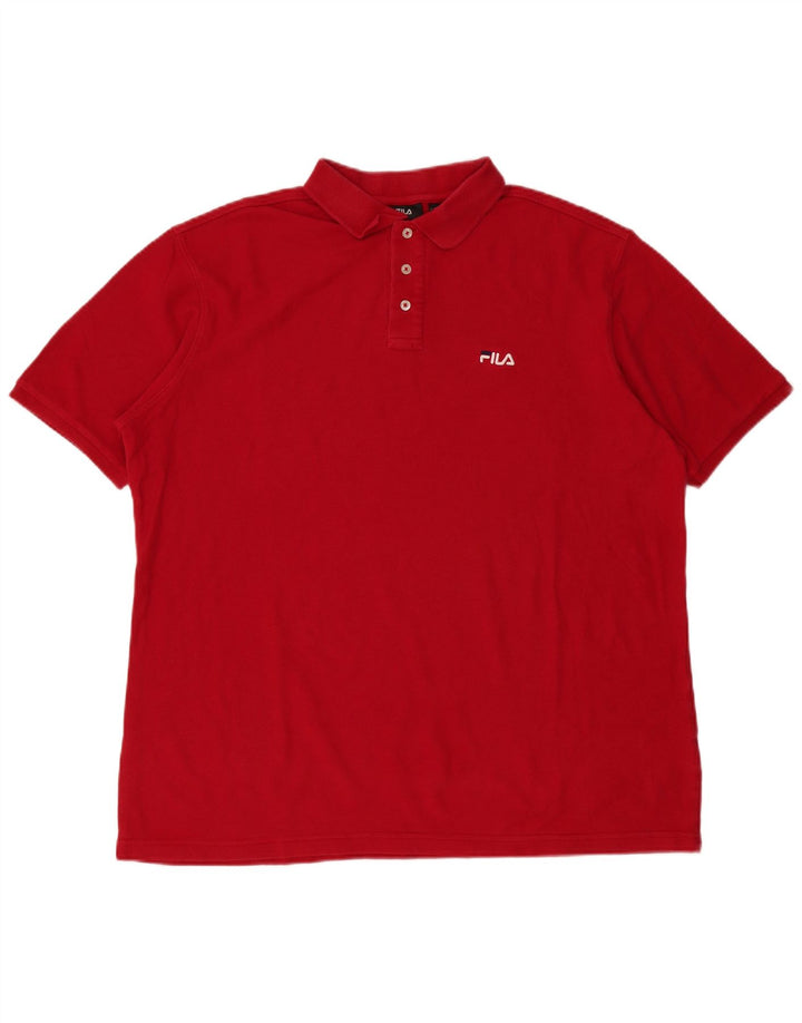 Polo da uomo FILA 2XL in cotone rosso