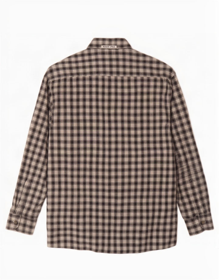 Camicia in flanella da uomo North Pole XL a quadri neri