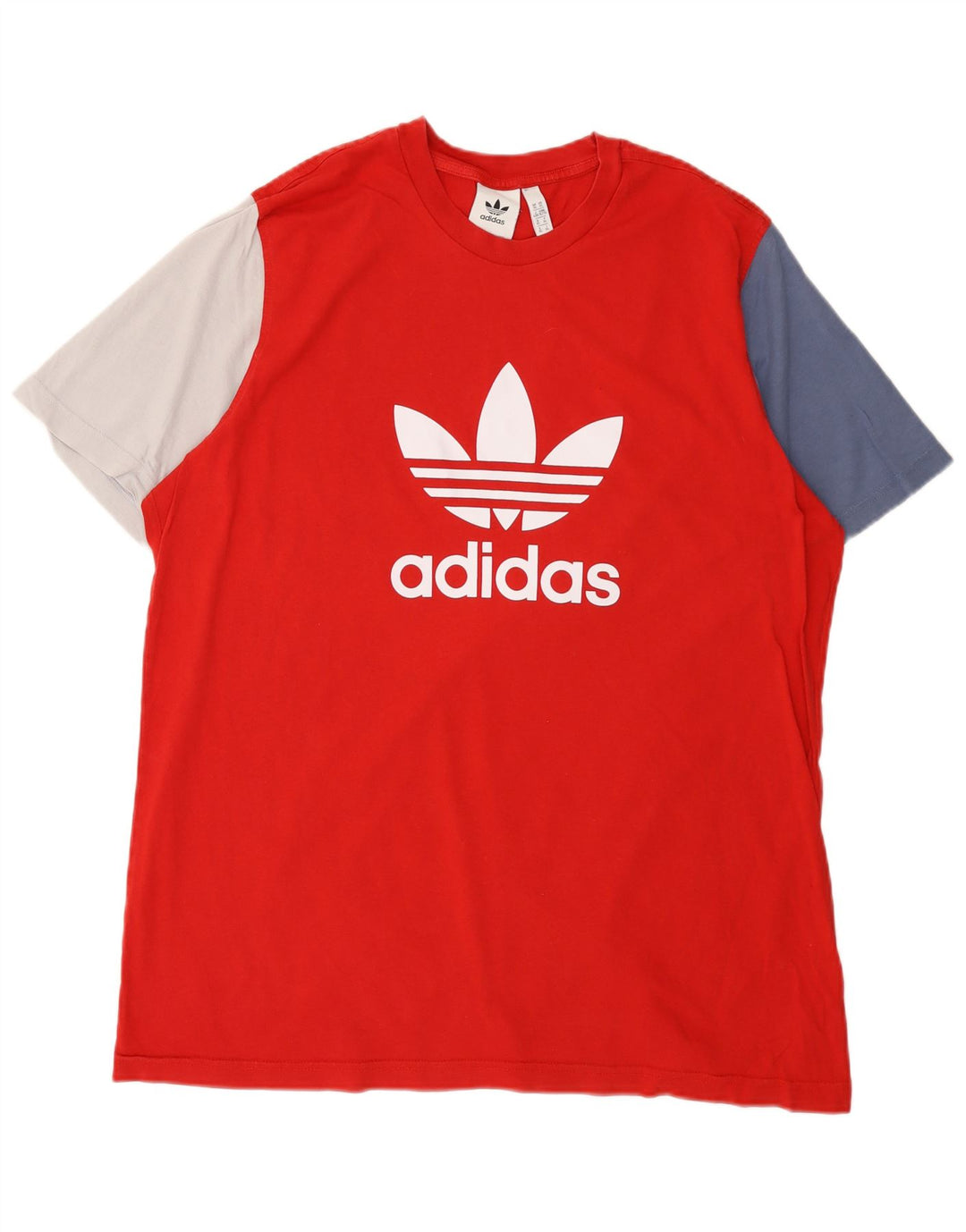 T-shirt grafica da uomo ADIDAS Top XL in cotone color block rosso