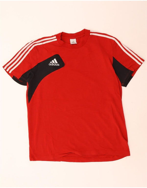 T-shirt da uomo Adidas Top UK 42/44 grande rosso in cotone color block