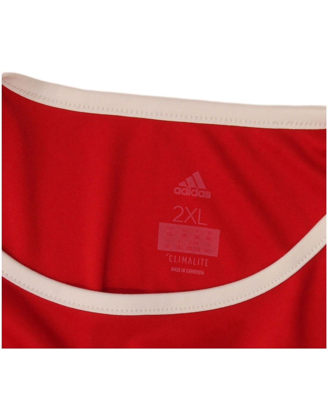 Maglietta Adidas Climalite da uomo 2XL rossa color block