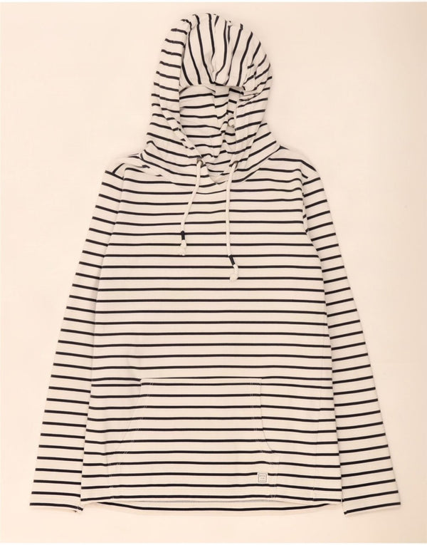 Maglione con cappuccio da donna Fat Face UK 10 Piccolo cotone a righe bianche