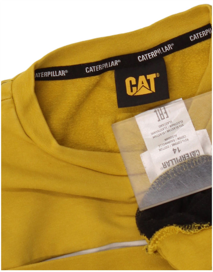 Felpa con grafica CAT per ragazzi, 13-14 anni, cotone color block giallo