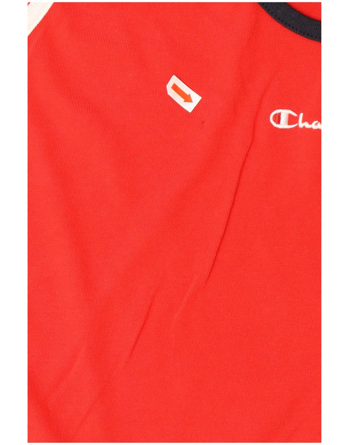 CHAMPION Canottiera grafica da uomo XL in cotone color block rosso