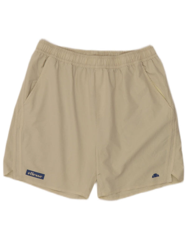 Pantaloncini sportivi da uomo Ellesse grandi in poliestere beige