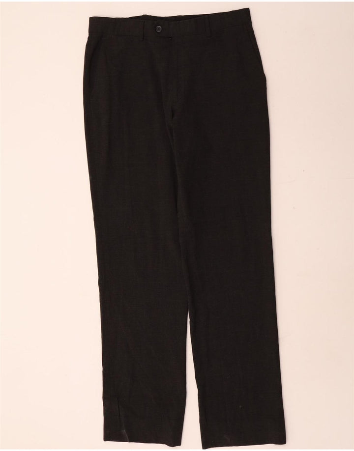 Pantaloni da abito dritti da uomo Zara EU 42 Large W32 L33 Poliestere grigio