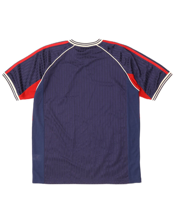 T-shirt da uomo Lotto Top in poliestere color block medio blu navy