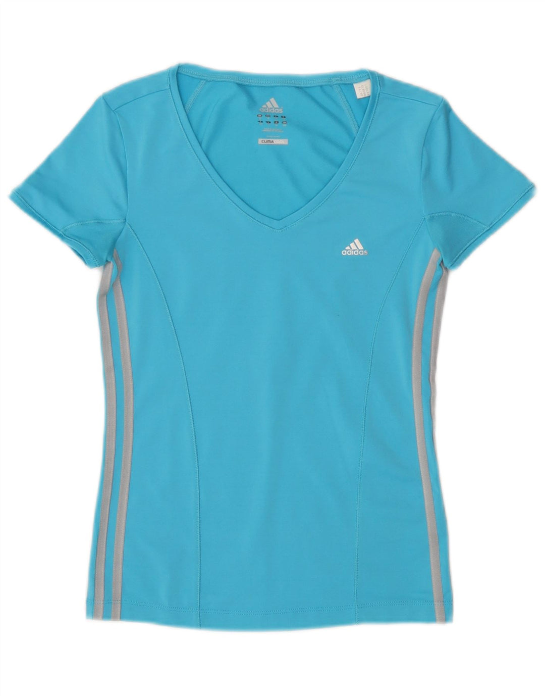 Maglietta Adidas Climacool da donna Top UK 10 Small Blu Poliestere