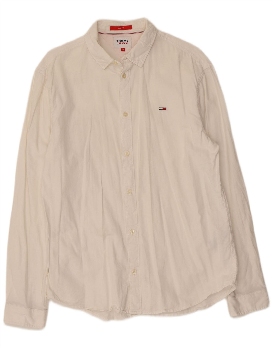 TOMMY HILFIGER Camicia slim fit da uomo in cotone bianco medio