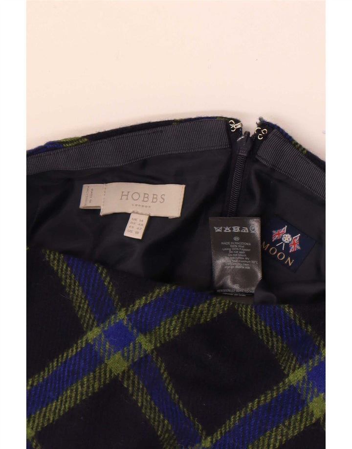 Minigonna da donna Hobbs UK 14 grande W32 lana a quadri blu navy