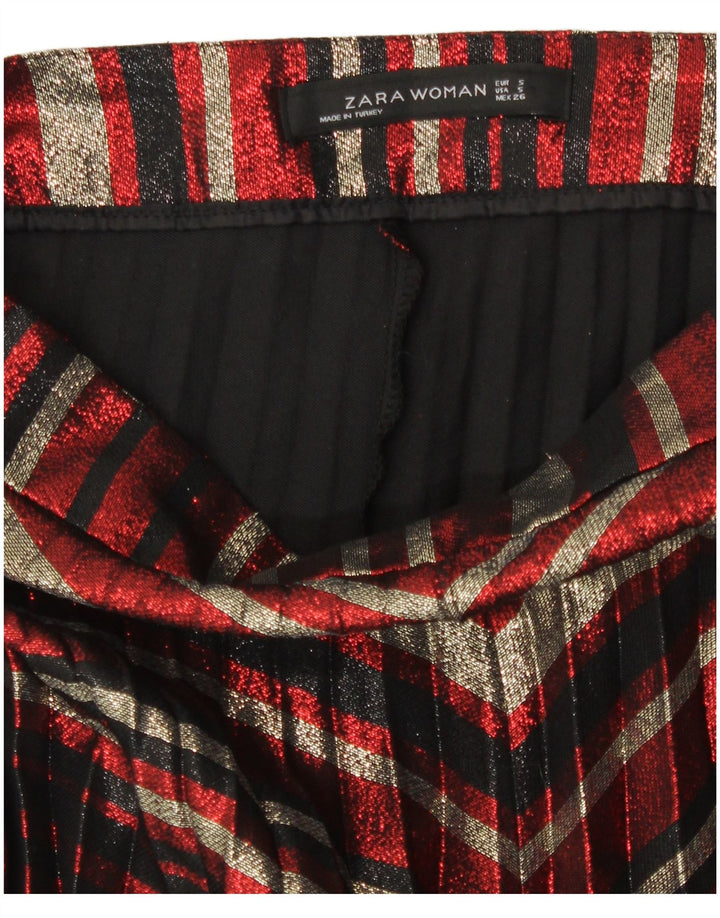 Gonna a pieghe a coltello da donna Zara piccola W26 poliestere a righe multicolore