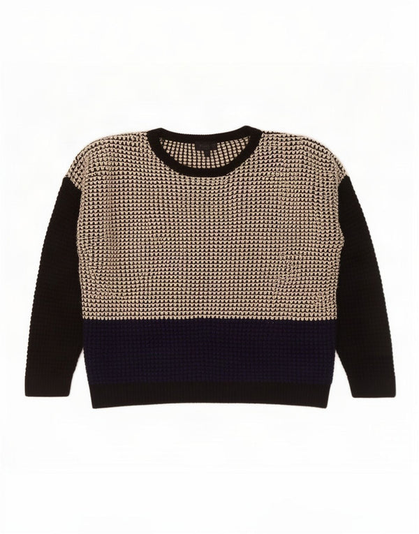 Topshop Maglione da donna con scollo a barchetta UK 10 Small Black Colourblock