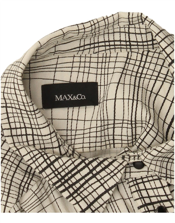 Tuta senza maniche da donna Max & Co. UK 14 Large W40 L29 a quadri bianco sporco