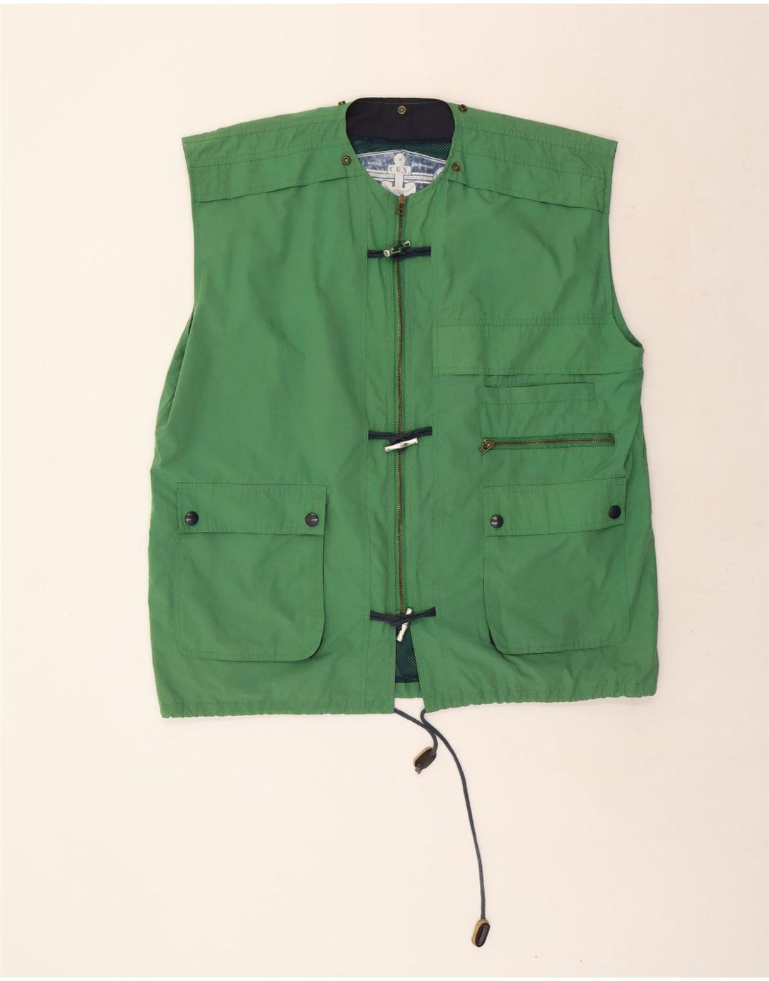 Gilet pratico da uomo vintage UK 44 2XL poliestere verde