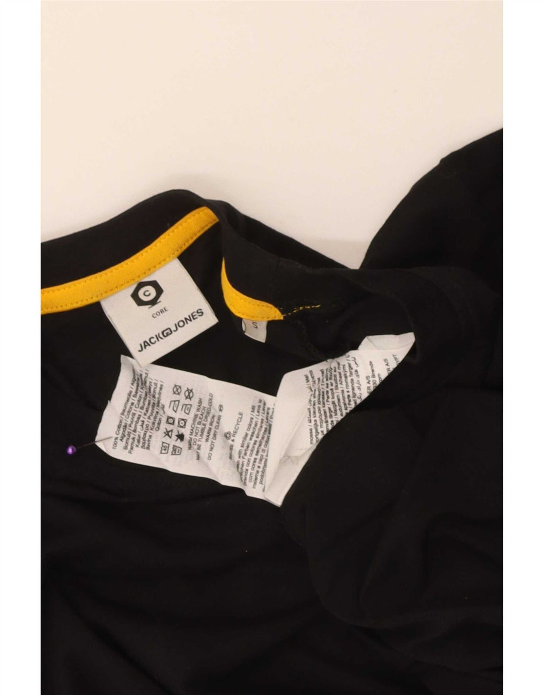 T-shirt grafica da uomo Jack & Jones Top piccola in cotone nero