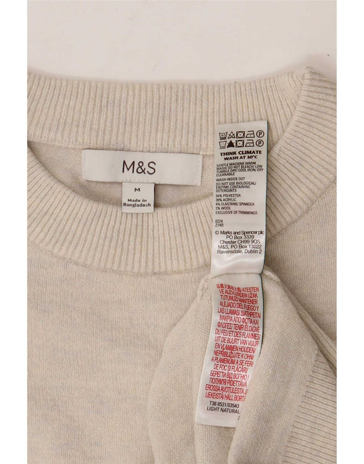 Maglione maglione girocollo da donna Marks & Spencer UK 14 Beige medio