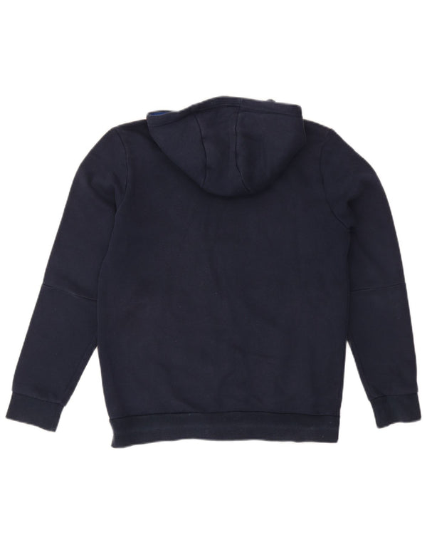 Felpa con cappuccio e zip Adidas da ragazzo vestibilità regolare 13-14 anni in cotone blu navy