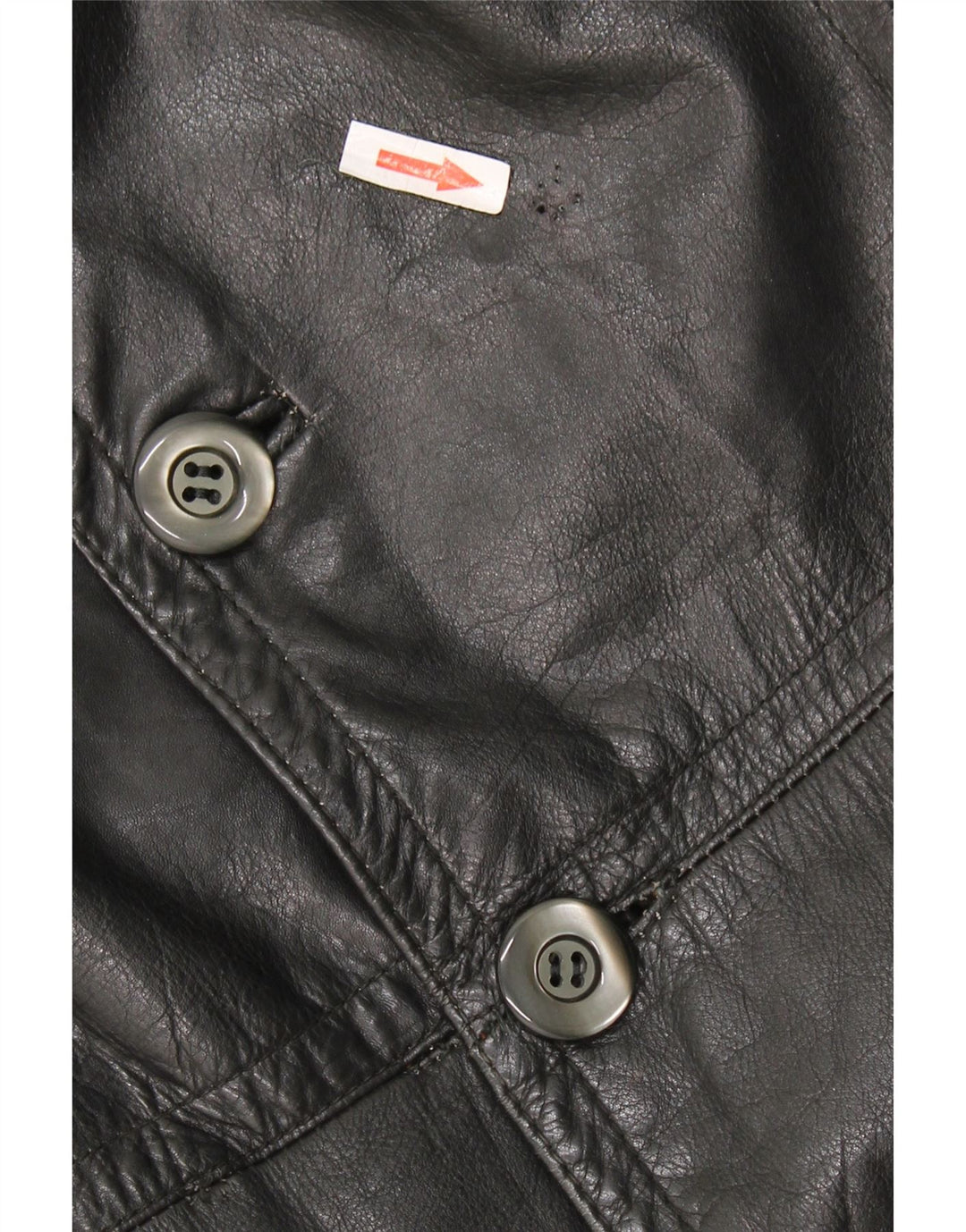 Cappotto in pelle vintage da uomo UK 40 grande in pelle nera