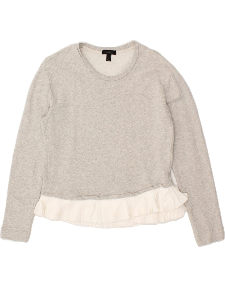 J. CREW Womens Top Long Sleeve UK 10 Small Grey Cotton Vintage J. Crew and Second-Hand J. Crew from Messina Hembry 