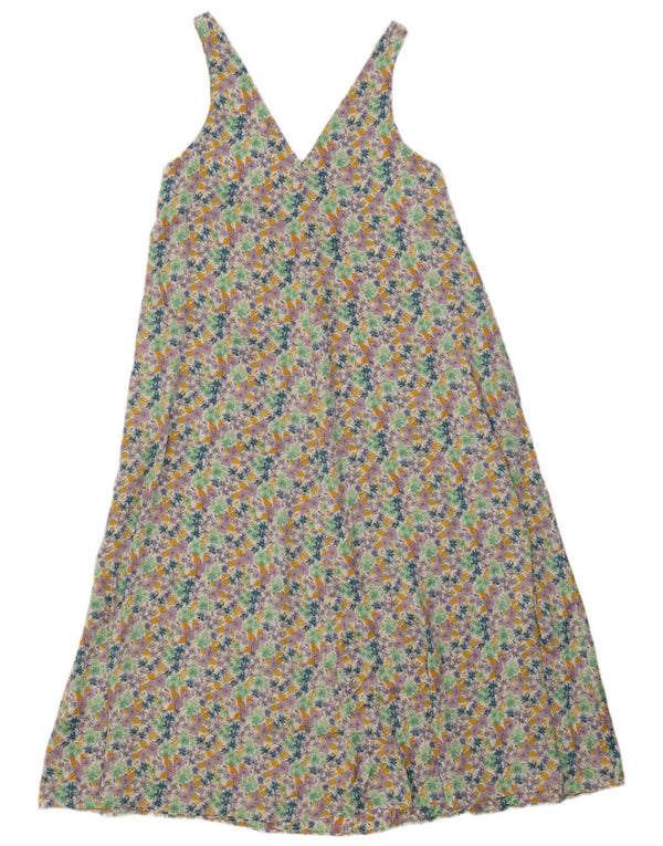 Vestito lungo senza maniche da donna Zara UK 10 piccolo floreale multicolore