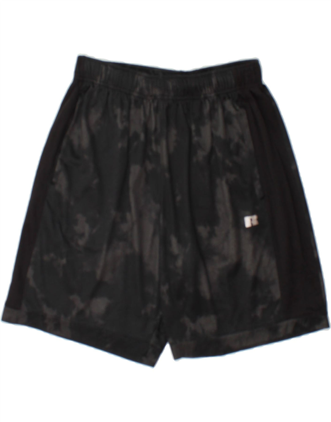RUSSELL ATHLETIC Mens Sport Shorts Large Black Tie Dye Polyester Vintage Russell Athletic and Second-Hand Russell Athletic from Messina Hembry 