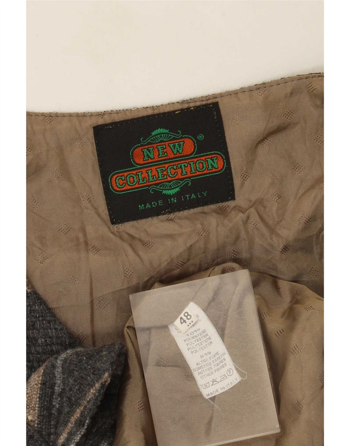 Giacca da uomo in pelle scamosciata della nuova collezione IT 48 Poliestere a righe grigio medio