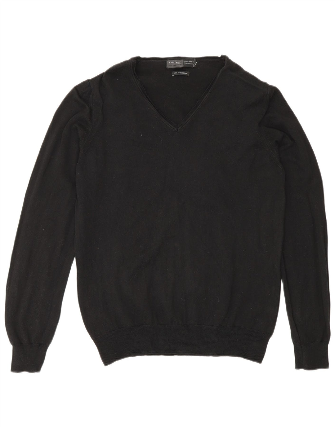 Maglione Zara da uomo con scollo a V nero medio