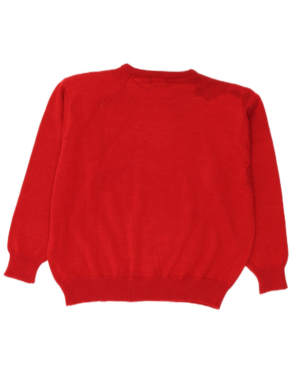 Maglione maglione girocollo da donna Julietta UK 24 4XL Poliacrilico floreale rosso