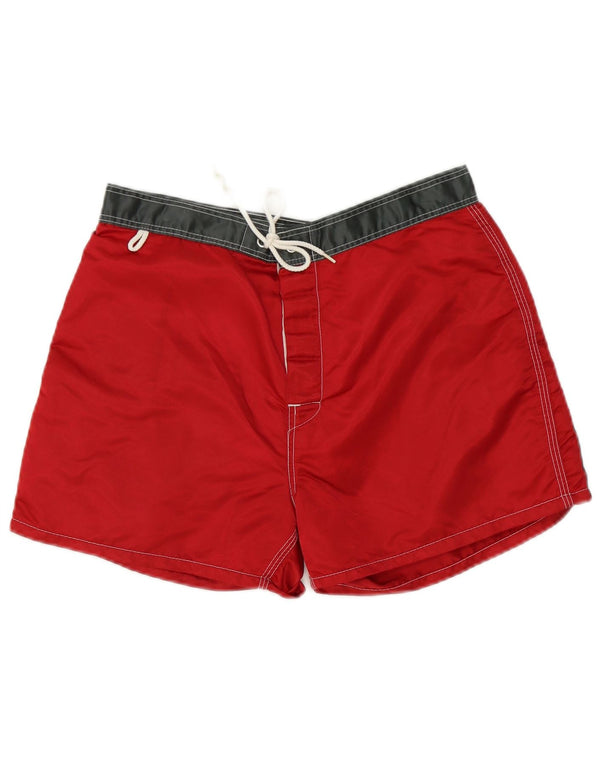 Pantaloncini da bagno grafici da uomo Sundek Nylon a righe rosse medie
