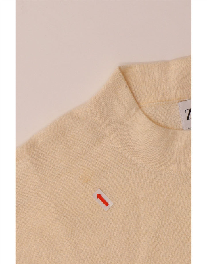 ZARA Womens Turtle Neck Jumper Sweater UK 16 Large Off White Vintage Zara and Second-Hand Zara from Messina Hembry 