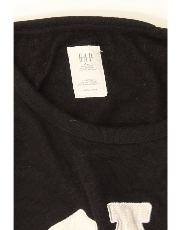Felpa grafica da uomo Gap Jumper XL in cotone nero