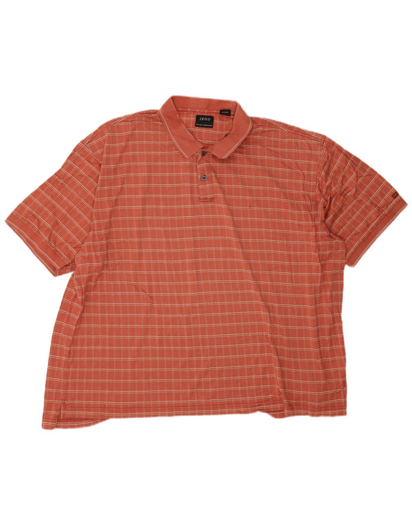 Polo da uomo Izod 2XL in cotone a quadri arancione