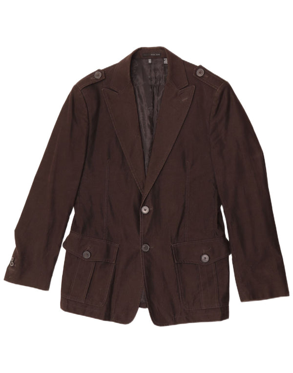 Giacca blazer militare a 2 bottoni da uomo Zara EU 54 XL cotone marrone