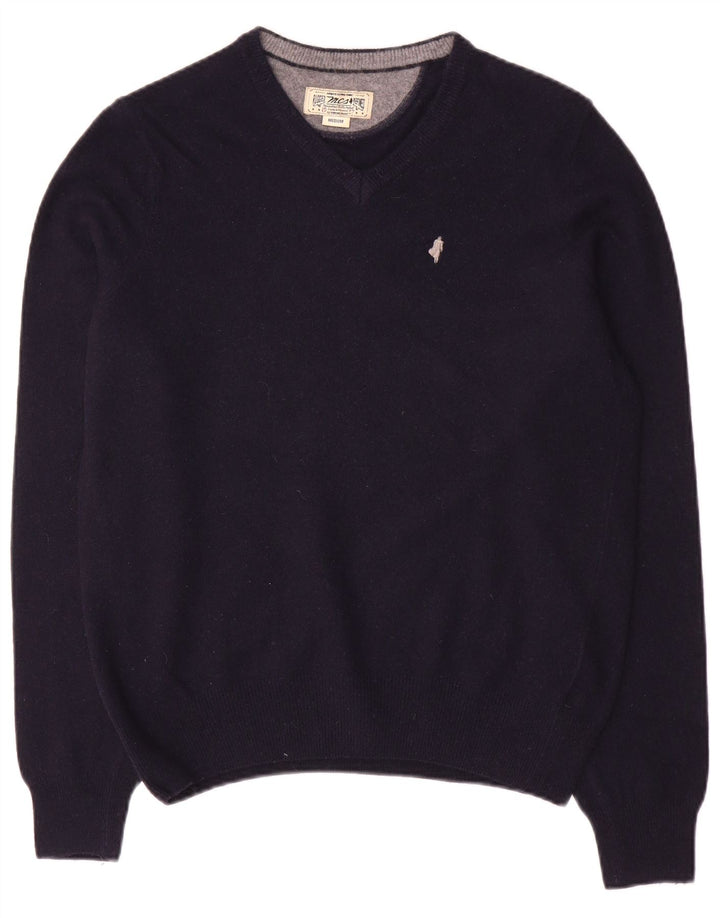 Maglione da uomo con scollo a V Marlboro Classics blu navy medio