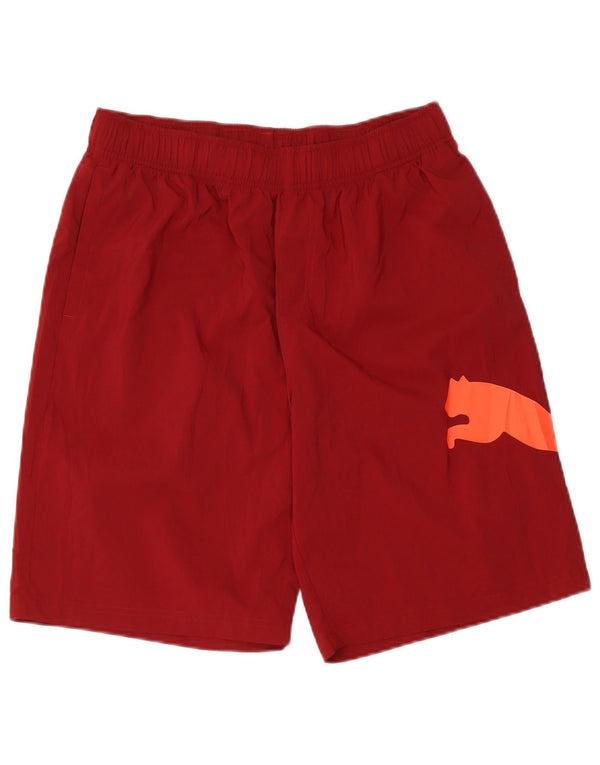Pantaloncini sportivi grafici da uomo Puma grandi in poliestere bordeaux
