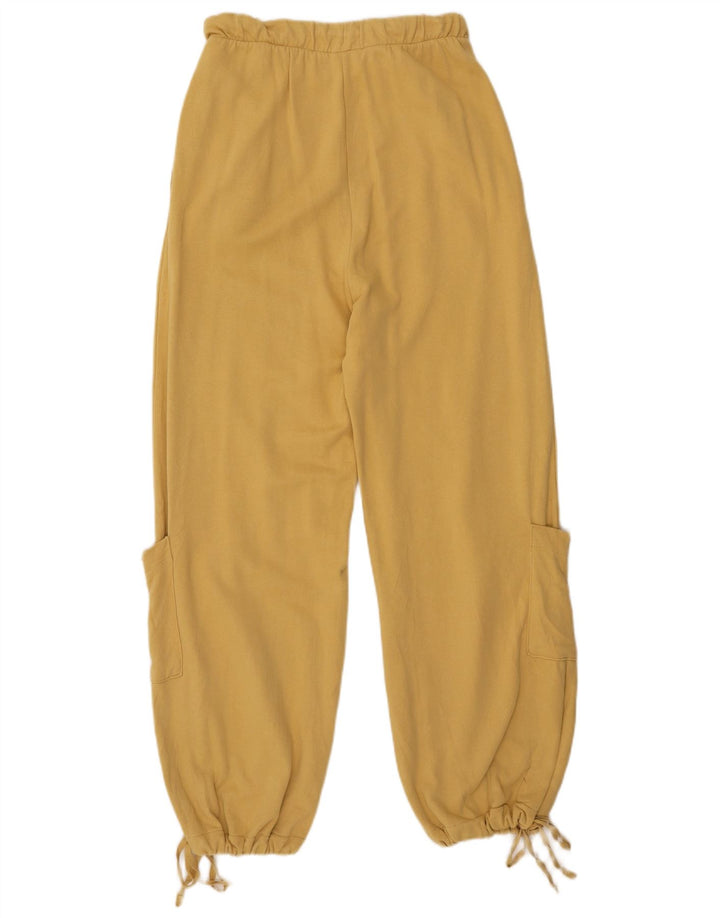 ZARA Pantaloni da Tuta da Donna Joggers UK 12 Medio Giallo Cotone