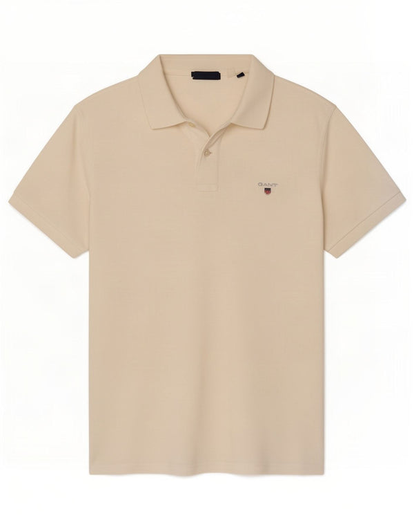 Polo Gant da uomo vestibilità regolare, taglia grande, in cotone bianco