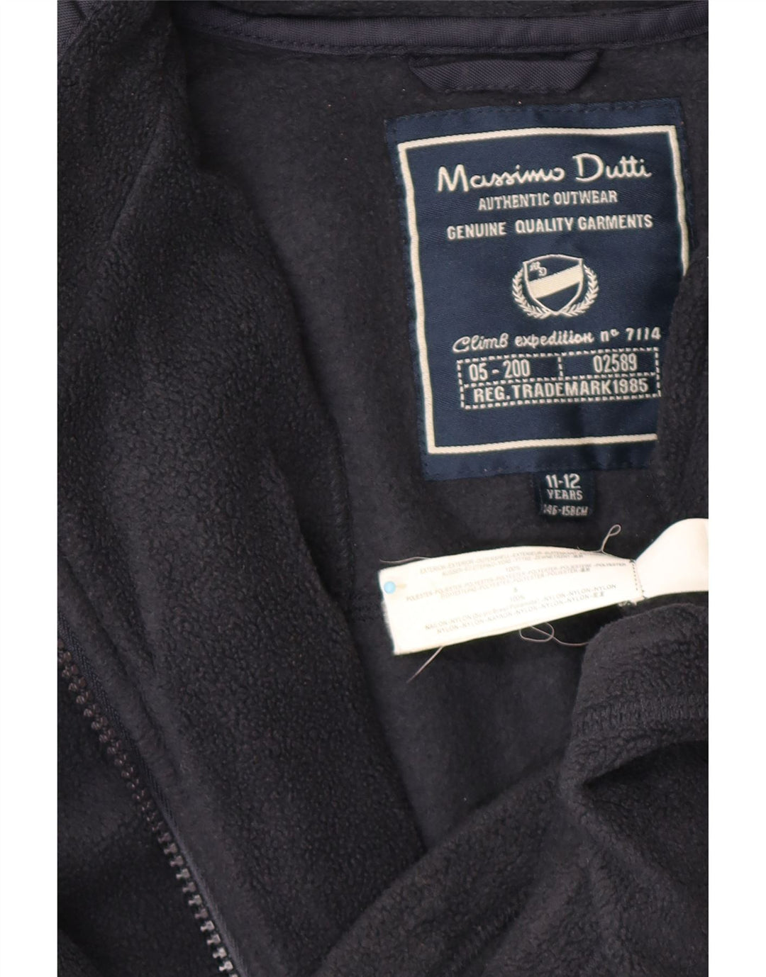 MASSIMO DUTTI Giacca in pile con grafica per ragazzi 11-12 anni in poliestere blu navy